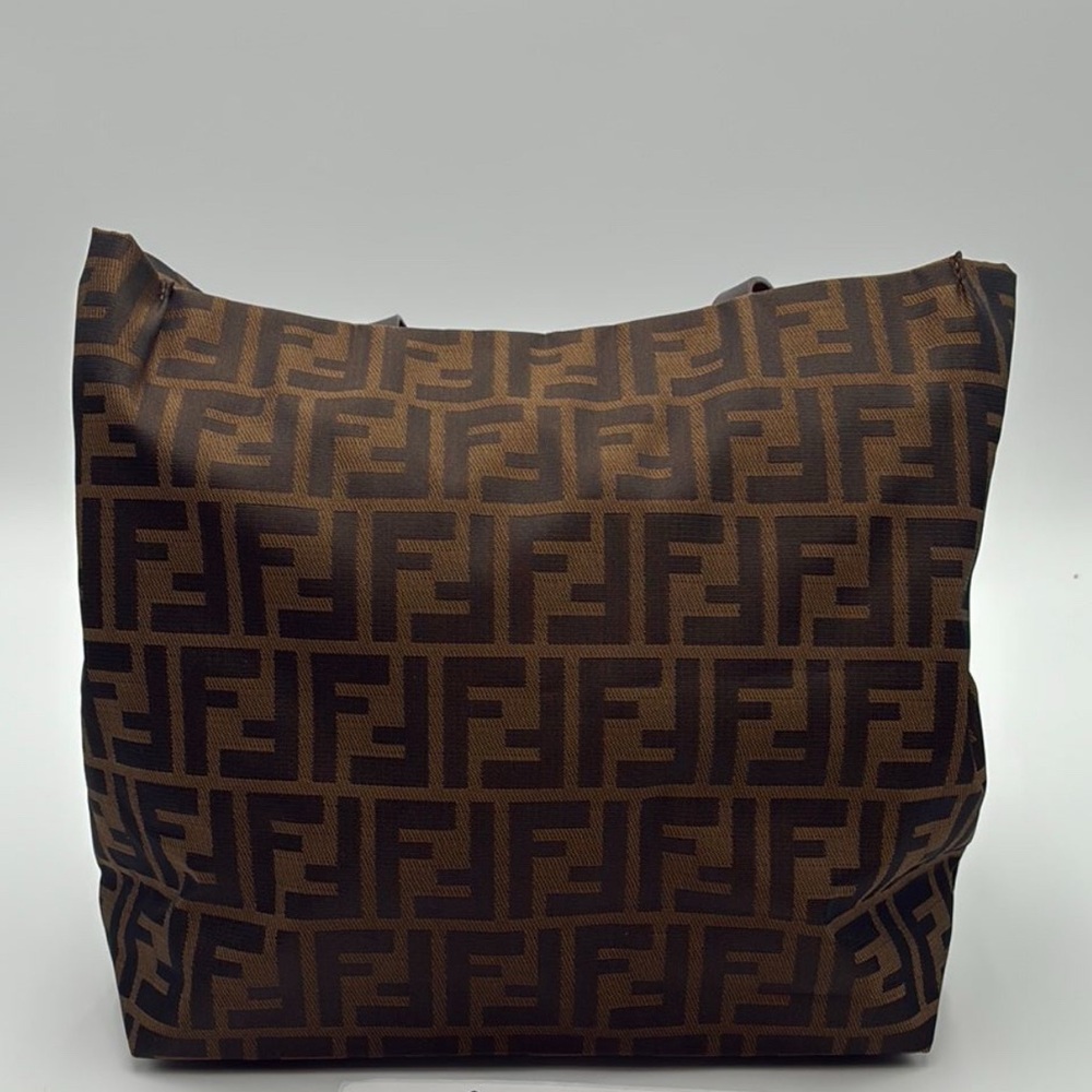 Fendi Zucca Brown and Black Logo Tote